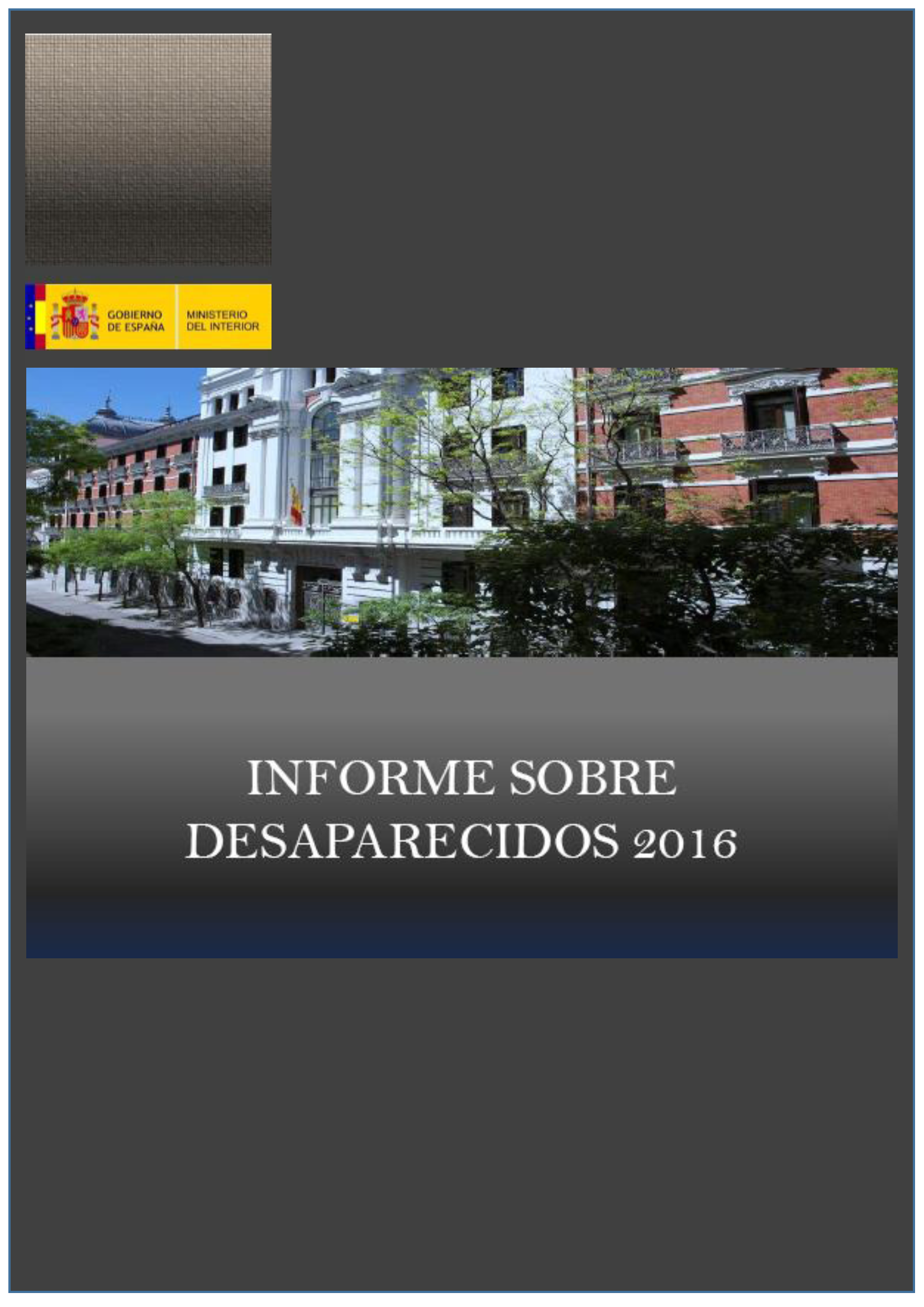 Informe 2016 sobre personas desaparecidas en España