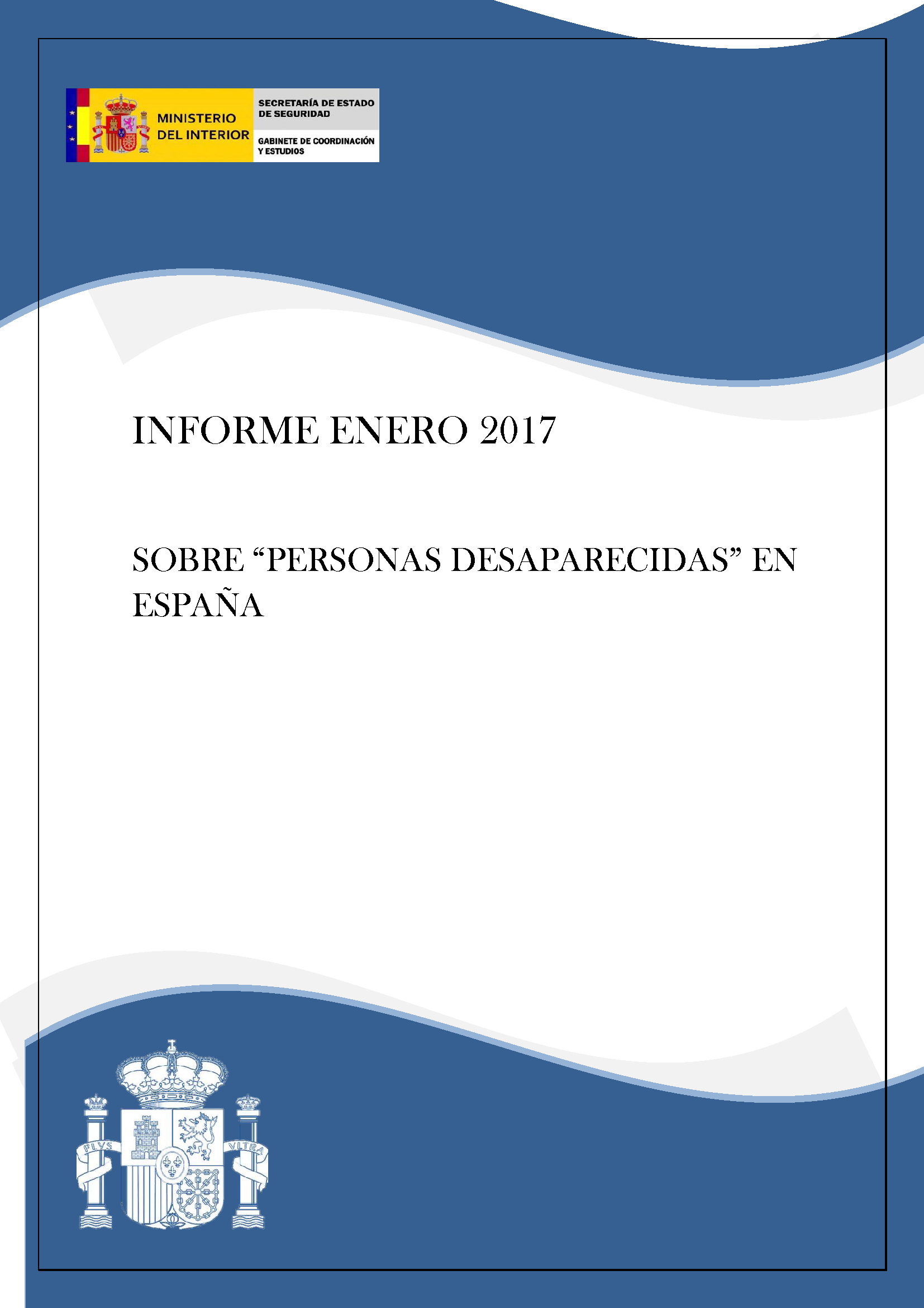 Informe 2017 sobre personas desaparecidas en España
